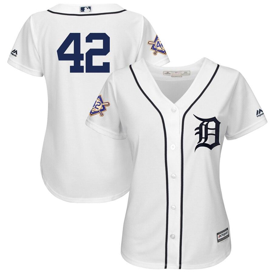 Detroit Tigers Majestic Women's 2019 Jackie Robinson Day Official Cool Base Jersey – White 2019
