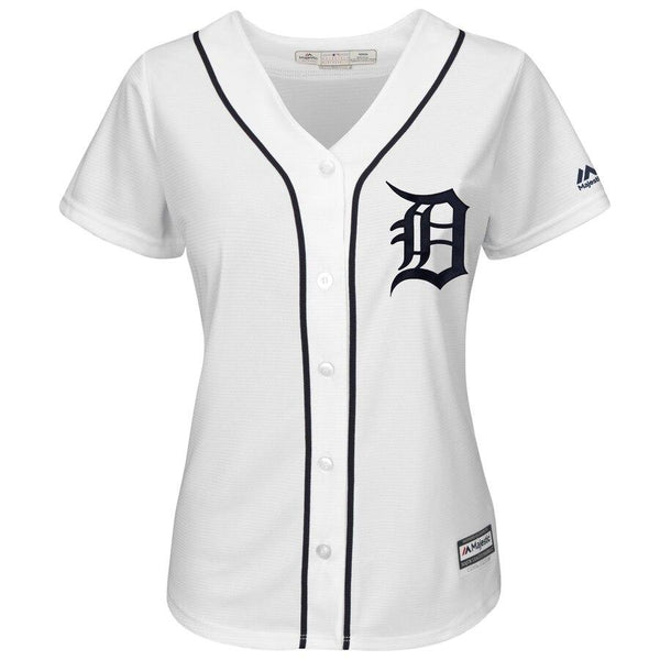 Detroit Tigers Majestic Women's Home Cool Base Custom Jersey – White 2019