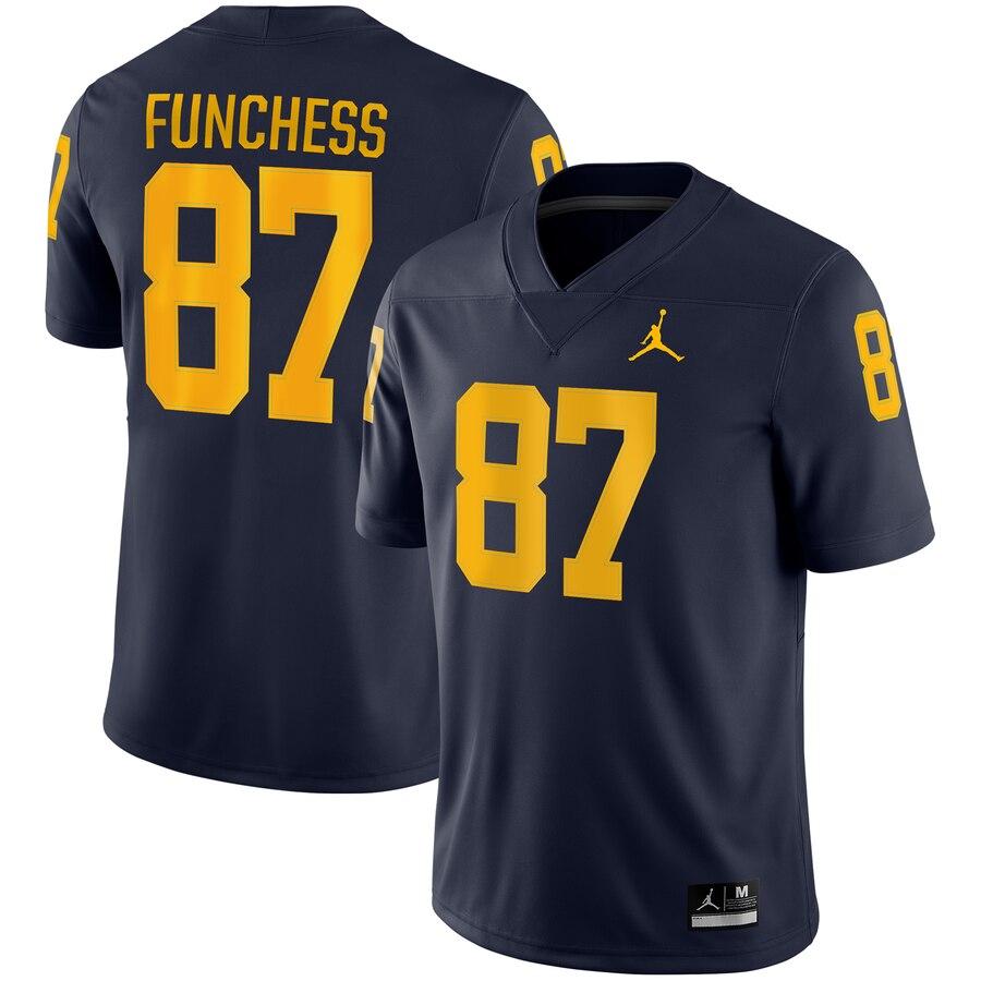 Devin Funchess Michigan Wolverines Jordan Brand Game Jersey – Navy 2019