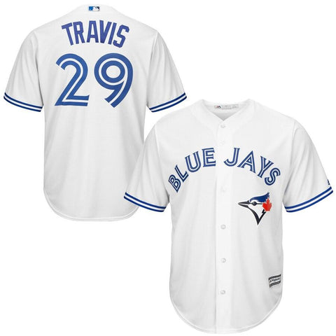 Devon Travis Toronto Blue Jays Majestic Cool Base Player Jersey - White 2019