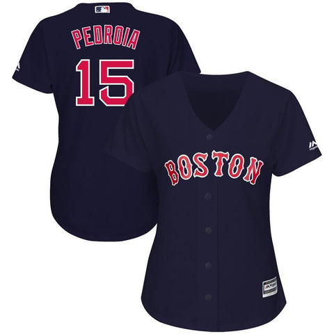 Dustin Pedroia Boston Red Sox Majestic Women's Alternate Cool Base Replica Player Jersey - Navy 2019