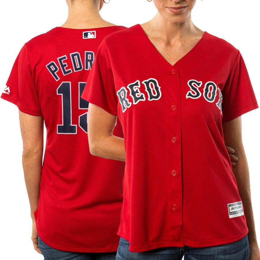 Dustin Pedroia Boston Red Sox Majestic Women's Cool Base Player Jersey - Scarlet 2019