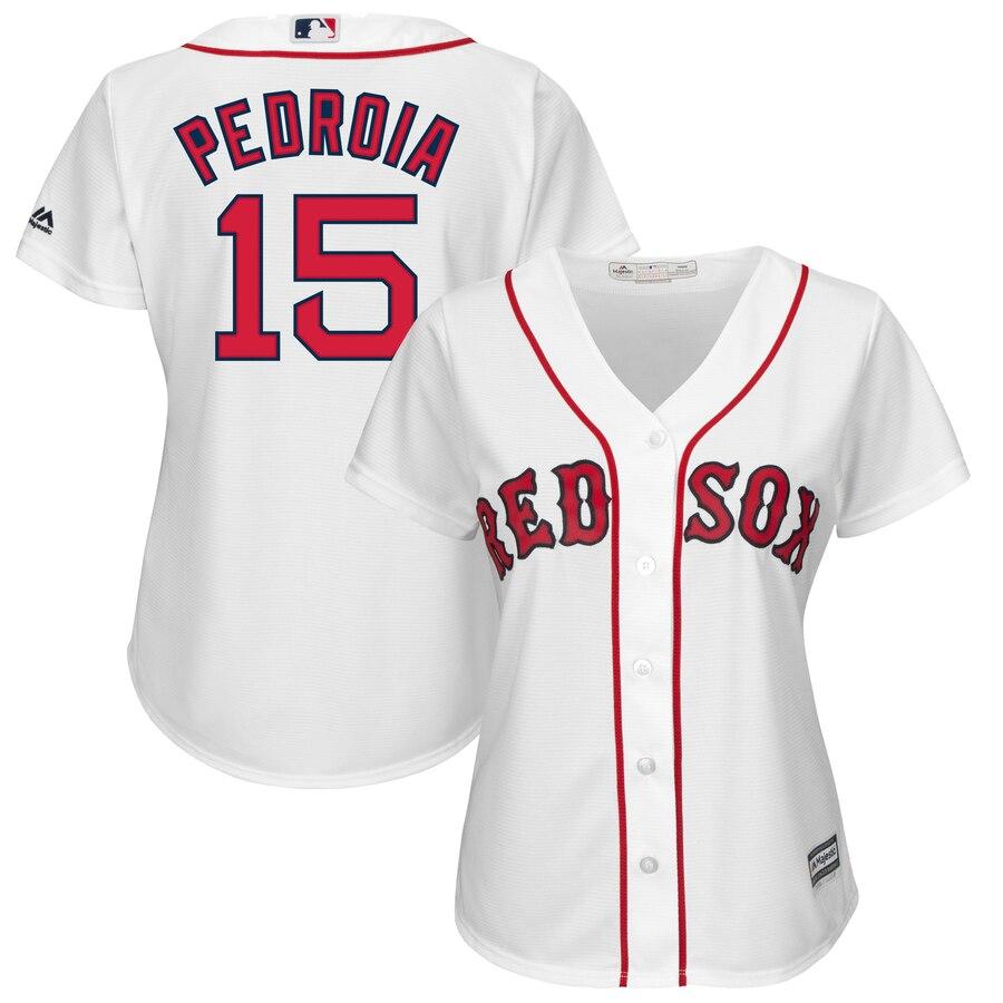 Dustin Pedroia Boston Red Sox Majestic Women's Cool Base Player Jersey - White 2019