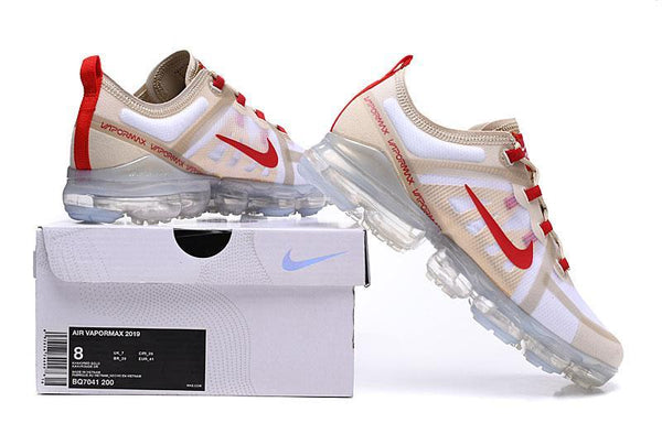 Nike Air Vapormax 2019  'White Red' Shoes Sneakers Men Women Sale Size US 7, 8, 8.5, 9, 10, 11