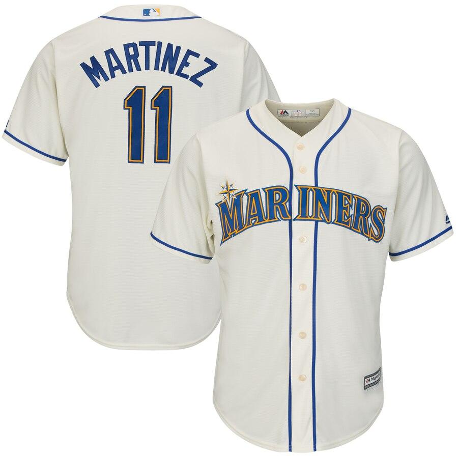 Edgar Martinez Seattle Mariners Majestic Alternate Official Cool Base Replica Player Jersey - Cream 2019