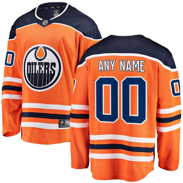 Edmonton Oilers Home Breakaway Custom Jersey - Orange 2019