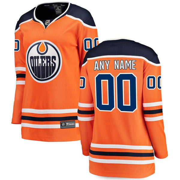 Edmonton Oilers Women's Home Breakaway Custom Jersey - Orange 2019