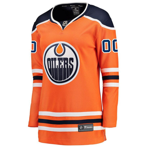 Edmonton Oilers Women's Home Breakaway Custom Jersey - Orange 2019