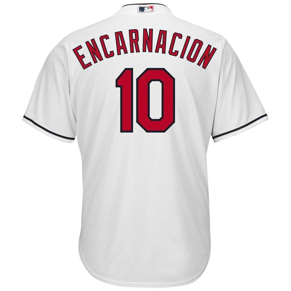 Edwin Encarnacion Cleveland Indians Majestic Official Cool Base Player Jersey - White 2019