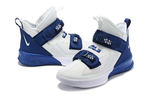 Nike Lebron Soldier XIII 13 White/Navy Men Sneaker Shoes Sale Size US7,8,8.5,9,10,11,12