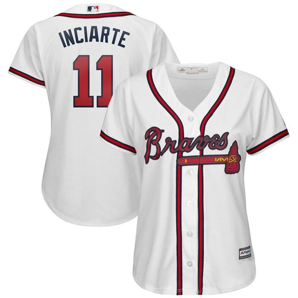 Ender Inciarte Atlanta Braves Majestic Women's 2019 Home Cool Base Player Jersey – White 2019