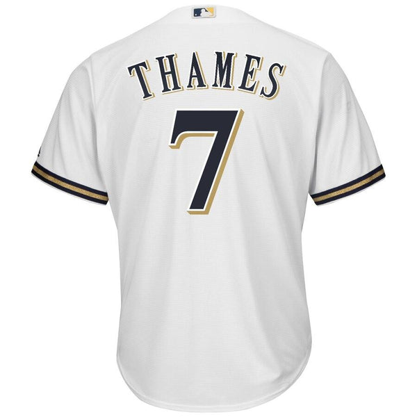 Eric Thames Milwaukee Brewers Majestic Cool Base Jersey - White 2019