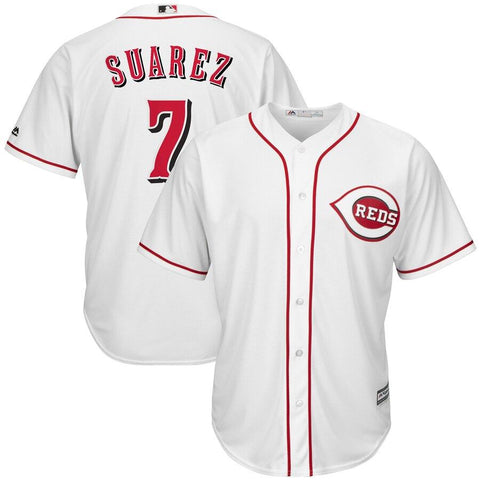 Eugenio Suarez Cincinnati Reds Majestic Cool Base Home Player Jersey - White 2019