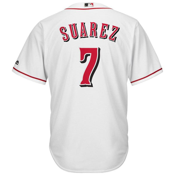 Eugenio Suarez Cincinnati Reds Majestic Cool Base Home Player Jersey - White 2019