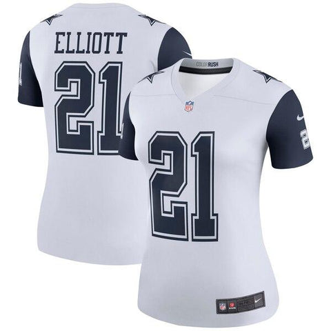 Ezekiel Elliott Dallas Cowboys Women's Color Rush Legend Jersey - White 2019