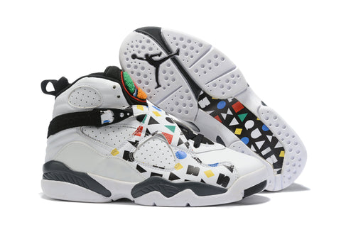 Nike Air Jordan 8 Retro White Multicolor Sneaker Shoes Sale Men Size 8-13