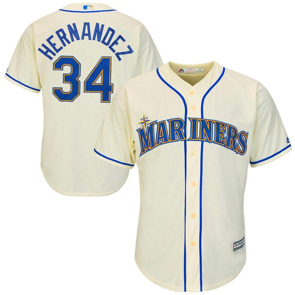 Felix Hernandez Seattle Mariners Majestic Cool Base Player Jersey - Cream 2019