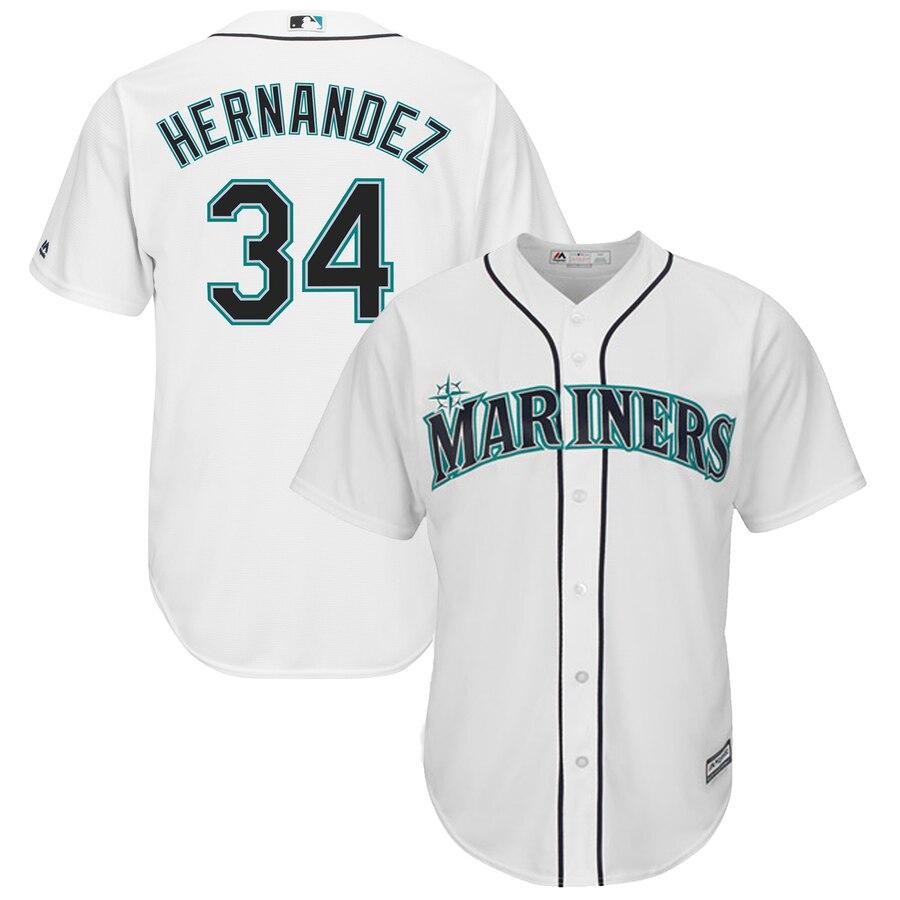 Felix Hernandez Seattle Mariners Majestic Cool Base Player Jersey - White - 2019