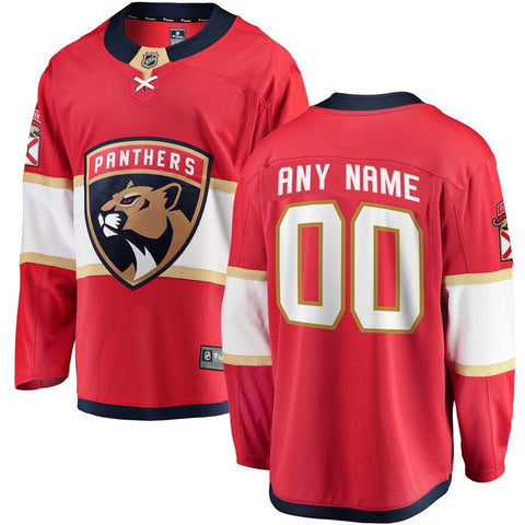 Florida Panthers Home Breakaway Custom Jersey - Red 2019