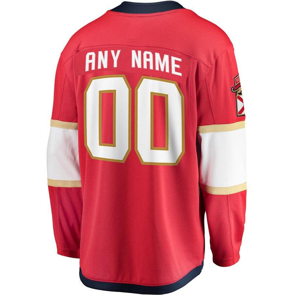Florida Panthers Home Breakaway Custom Jersey - Red 2019