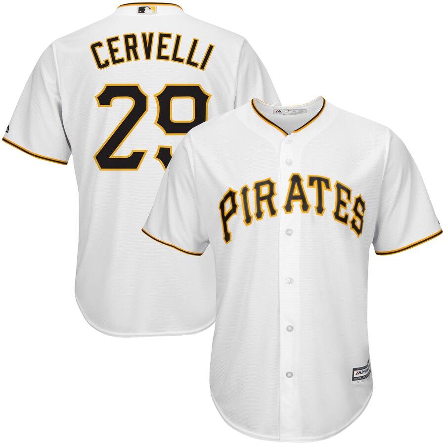 Francisco Cervelli Pittsburgh Pirates Majestic Cool Base Player Jersey - White 2019