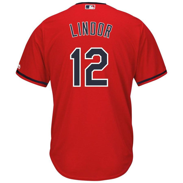 Francisco Lindor Cleveland Indians Majestic Alternate 2019 Cool Base Player Jersey – Scarlet 2019