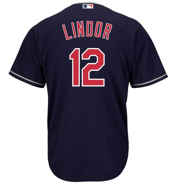 Francisco Lindor Cleveland Indians Majestic Alternate Official Cool Base Replica Player Jersey - Navy 2019
