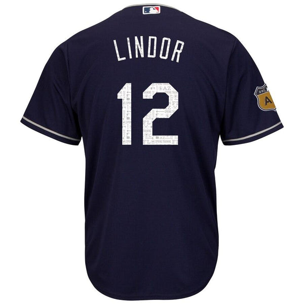 Francisco Lindor Cleveland Indians Majestic Spring Training Cool Base Player Jersey - Navy 2019