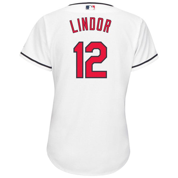 Francisco Lindor Cleveland Indians Majestic Women's Cool Base Player Jersey - White 2019