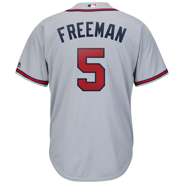 Freddie Freeman Atlanta Braves Majestic Official Cool Base Player Jersey – Gray 2019