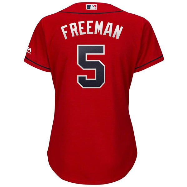 Freddie Freeman Atlanta Braves Majestic Women's 2019 Alternate Cool Base Player Jersey - Scarlet 2019