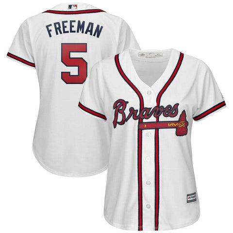 Freddie Freeman Atlanta Braves Majestic Women's 2019 Home Cool Base Player Jersey - White 2019