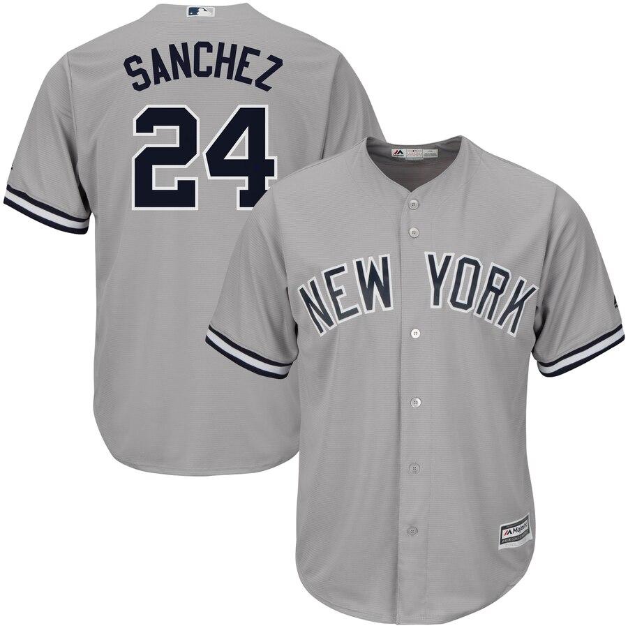 Gary Sanchez New York Yankees Majestic Road Official Cool Base Player Jersey - Gray 2019
