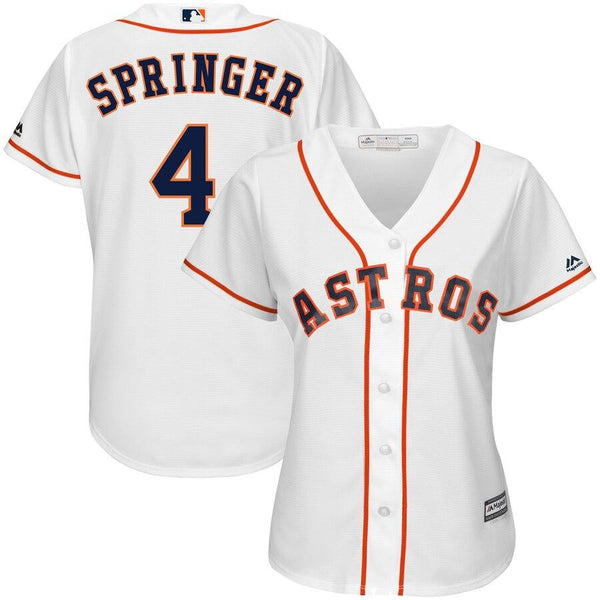 George Springer Houston Astros Majestic Women's Team Cool Base Player Jersey – White 2019