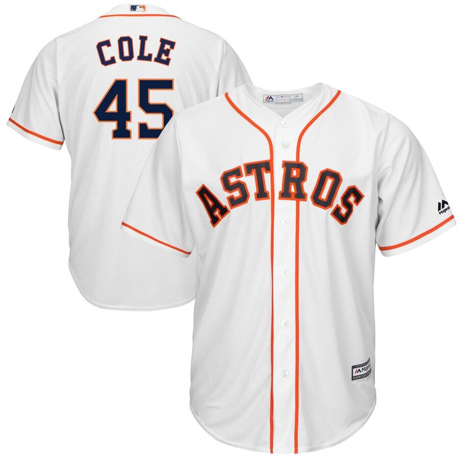 Gerrit Cole Houston Astros Majestic Home Cool Base Player Jersey – White 2019