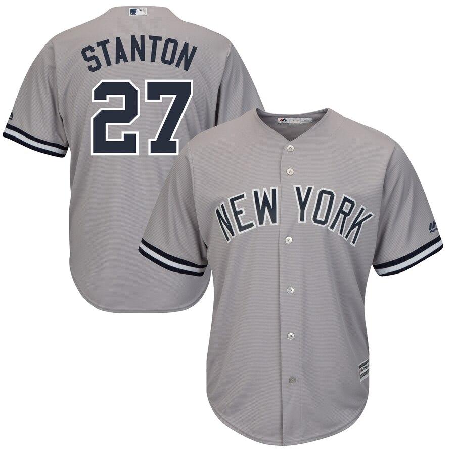 Giancarlo Stanton New York Yankees Majestic Cool Base Replica Player Jersey – Gray 2019