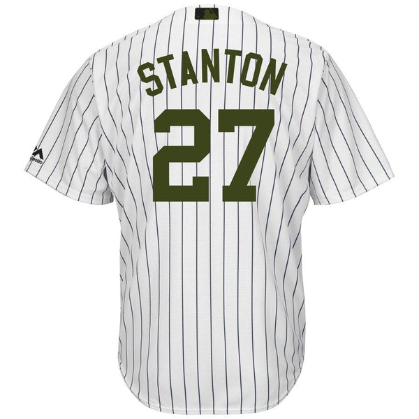 Giancarlo Stanton New York Yankees Majestic Memorial Day Cool Base Player Jersey - White 2019