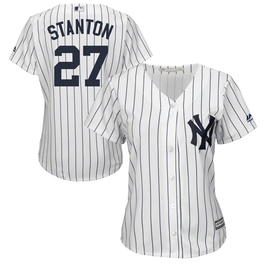 Giancarlo Stanton New York Yankees Majestic Women's Cool Base Player Jersey – White 2019