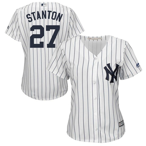 Giancarlo Stanton New York Yankees Majestic Women's Cool Base Player Jersey – White 2019