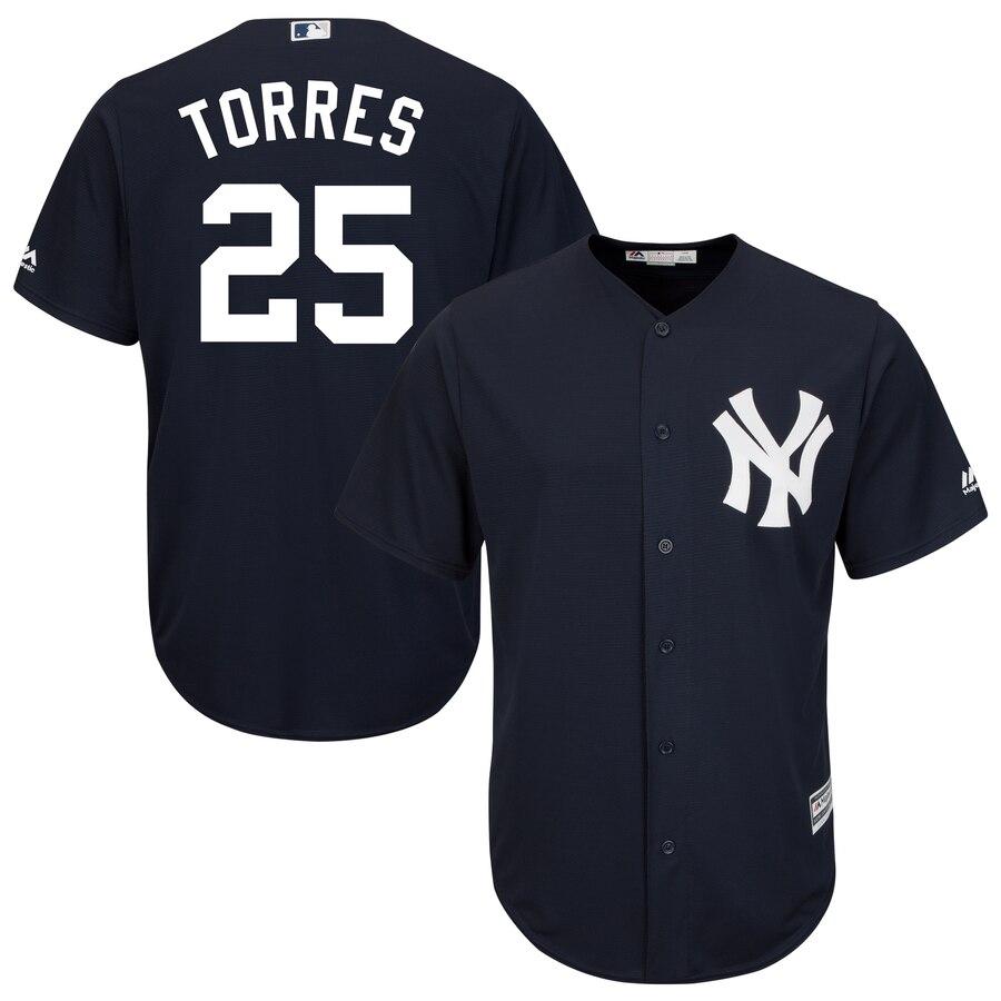 Gleyber Torres New York Yankees Majestic Alternate Official Cool Base Jersey – Navy 2019