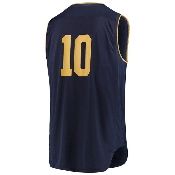 #10 Notre Dame Fighting Irish Under Armour Replica Basketball Jerseys - Navy/Gold 2019
