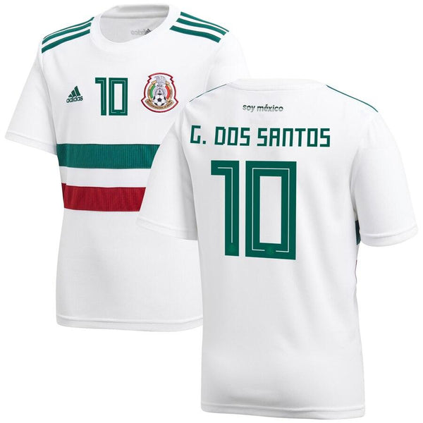 Giovani dos Santos Mexico National Team Youth Away Replica Player Jersey – White/Green 2019