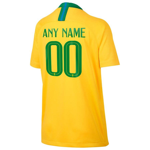 Brazil National Team Youth Home Replica Stadium Custom Jersey – Gold/Green 2019