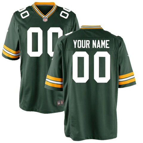 Green Bay Packers Youth Custom Game Jersey - Green 2019