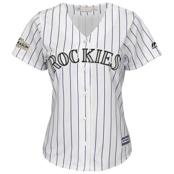 Greg Holland Colorado Rockies Majestic Women's Postseason Cool Base Player Jersey – White 2019