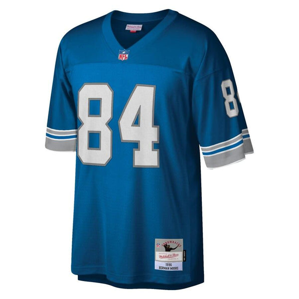 Herman Moore Detroit Lions Mitchell &amp; Ness 1996 Retired Player Replica Jersey - Blue 2019