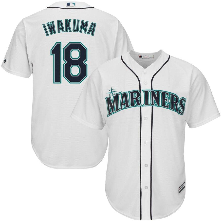 Hisashi Iwakuma Seattle Mariners Majestic Cool Base Player Jersey - White 2019