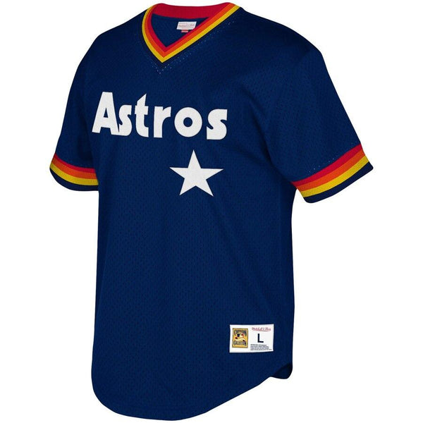 Houston Astros Mitchell &amp; Ness Youth Cooperstown Collection Mesh Wordmark V-Neck Jersey – Navy 2019