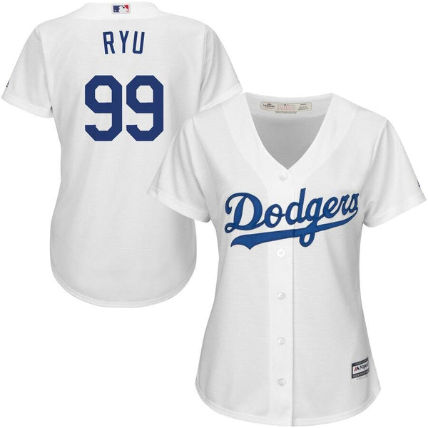Hyun-Jin Ryu Los Angeles Dodgers Majestic Women's Cool Base Player Jersey - White 2019