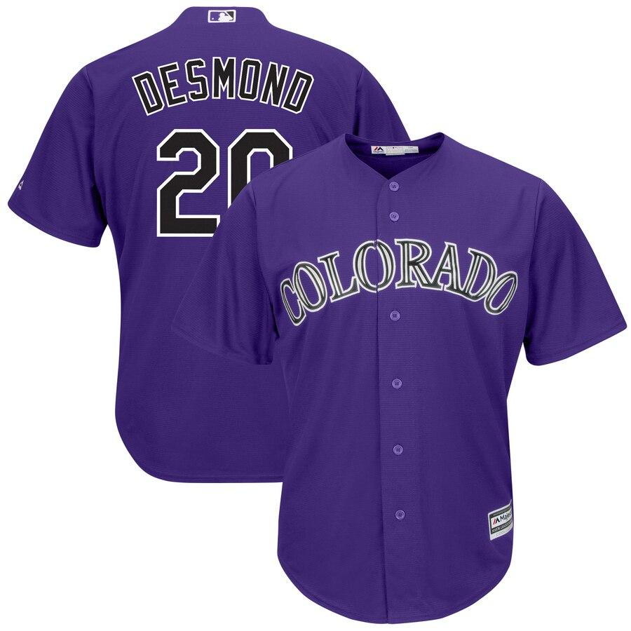 Ian Desmond Colorado Rockies Majestic Cool Base Alternate Player Jersey - Purple 2019